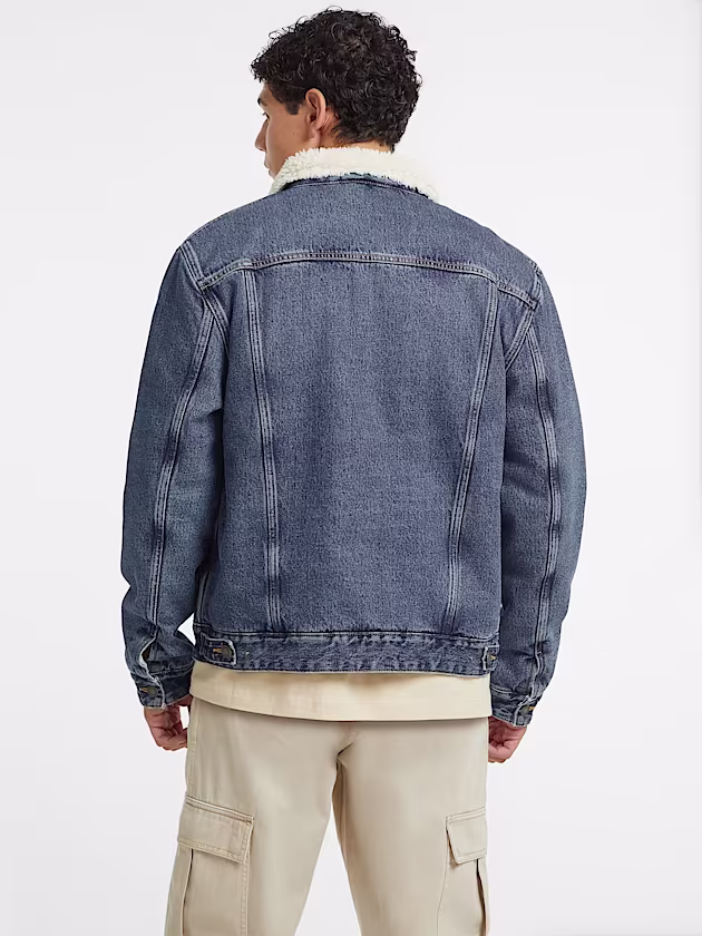 Sherpa Collar Denim Trucker Jacket - GUESS
