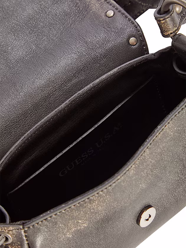 Genuine leather mini shoulder bag - GUESS