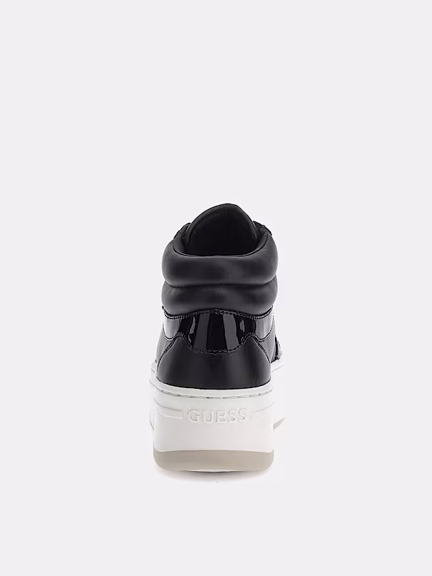 Linzy mixed-leather high sneakers - GUESS