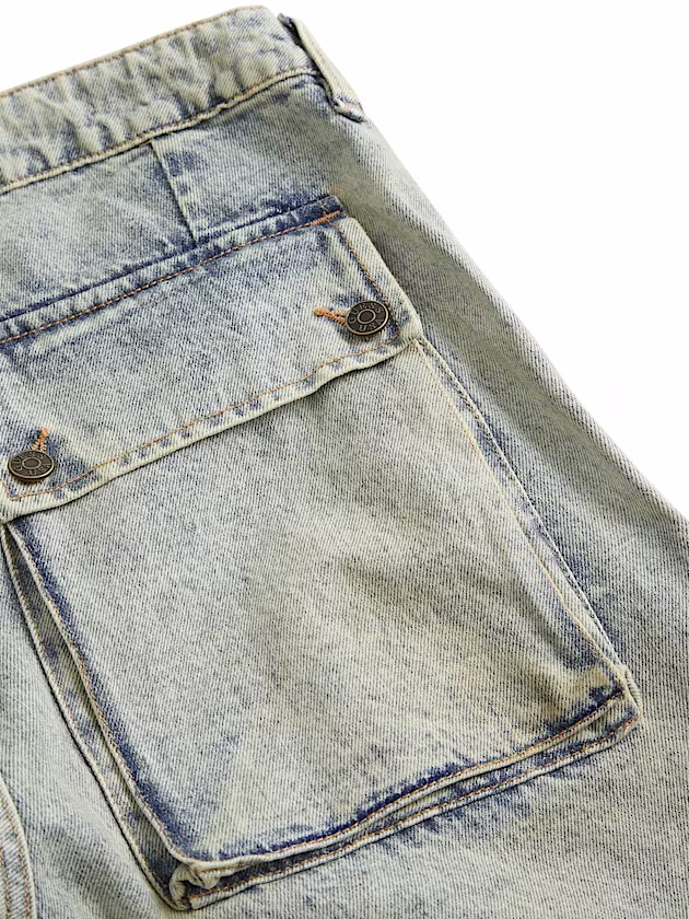 Mid rise cargo denim pant - GUESS