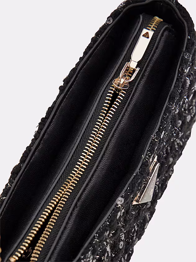 Giully sequin-detail tweed crossbody - GUESS