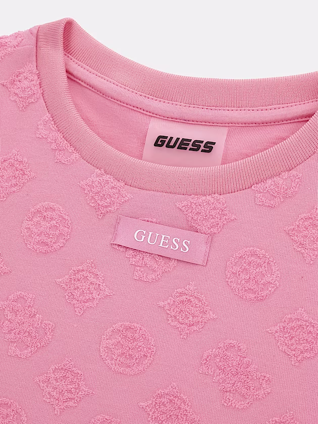 Peony and 4G logo jacquard t-shirt - GUESS