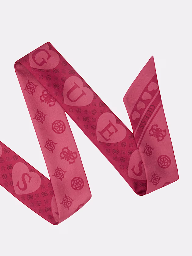Logo and hearts silk bandeaux - GUESS