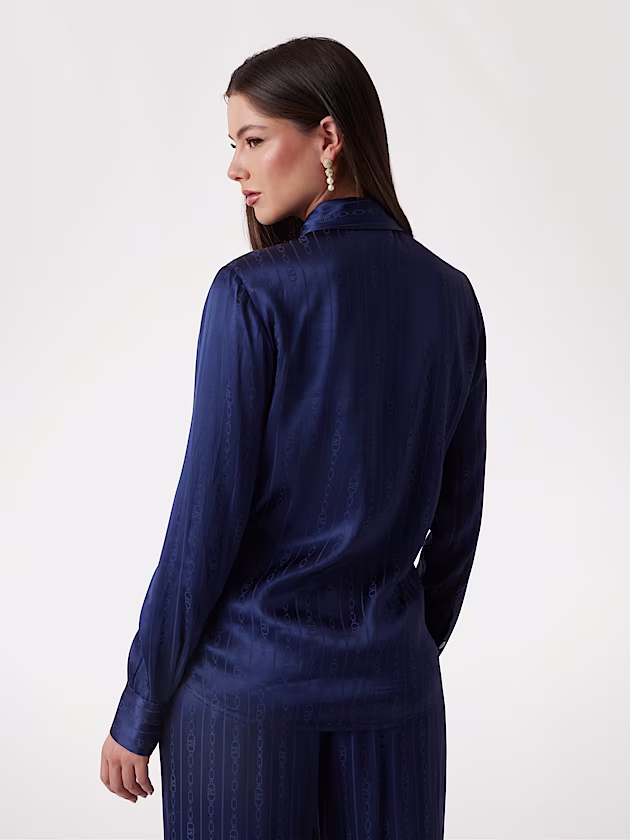 Marciano slim-fit chain logo print shirt - GUESS