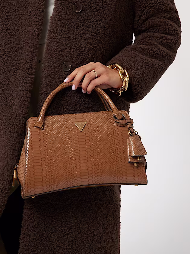 Georgina python-print handbag - GUESS