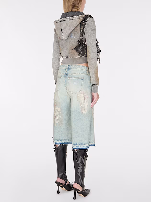 Mid rise denim shorts - GUESS