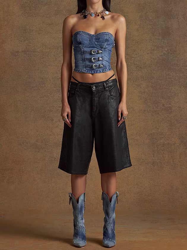 Denim bustier top - GUESS