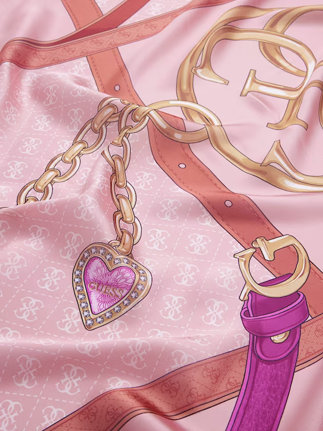 4G Logo Chain-Print Foulard - GUESS