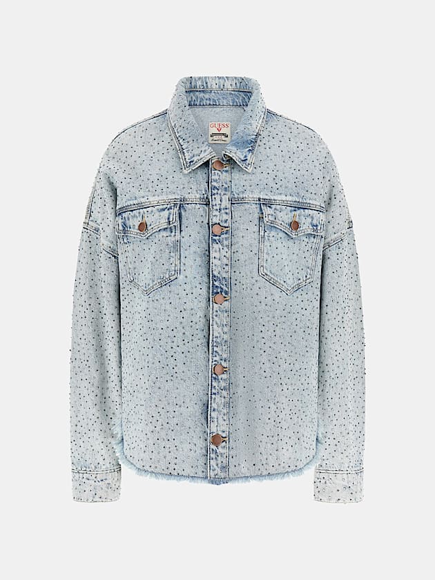 Rhinestone embellished denim jacket - GUESS