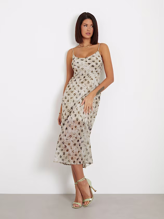 Polka dots long slip dress - GUESS