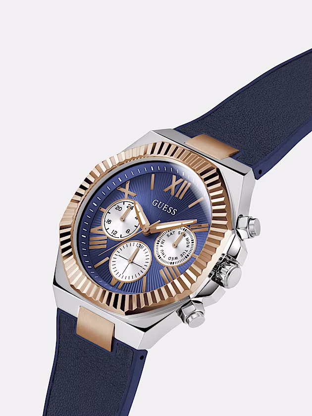 Genuine Leather multi-function watch - GUESS