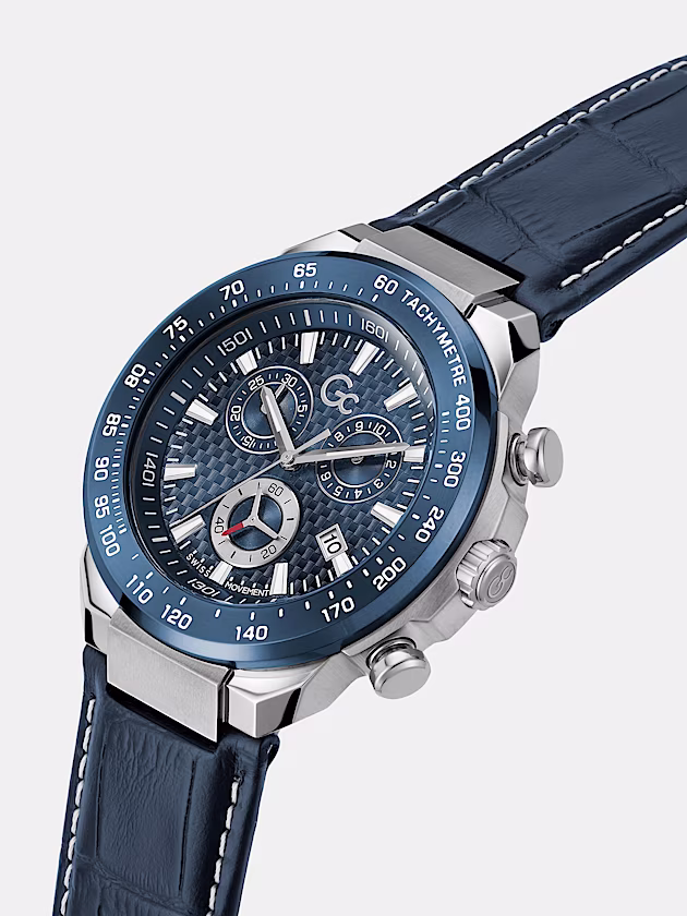 GC leather chronograph watch - GUESS
