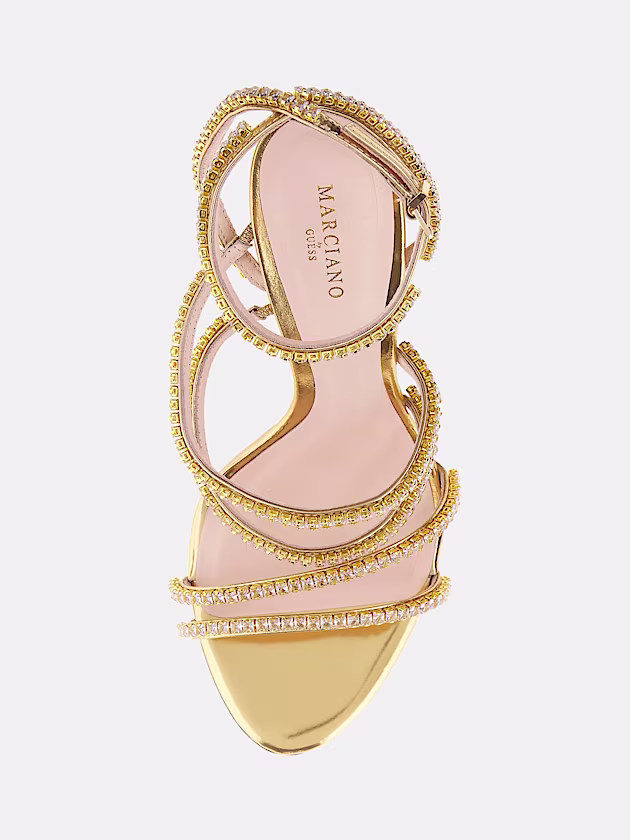 Marciano rhinestones leather sandals - GUESS