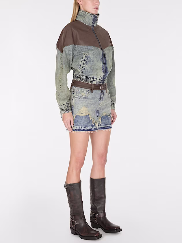Overlayered denim mini skirt - GUESS