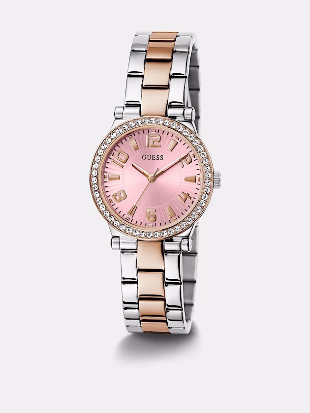 Analogue watch with crystal appliqué detailing - GUESS