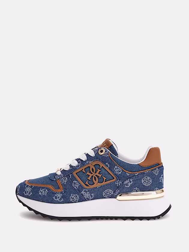 Koyaa denim 4G peony logo running shoe - GUESS