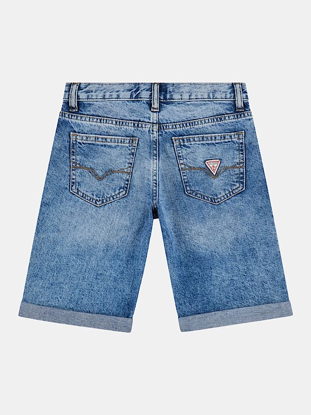 Triangle logo denim shorts - GUESS