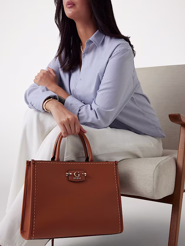 Nastra stitch-detail handbag - GUESS