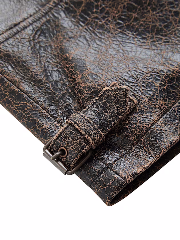 Crackle leather jacket - GUESS