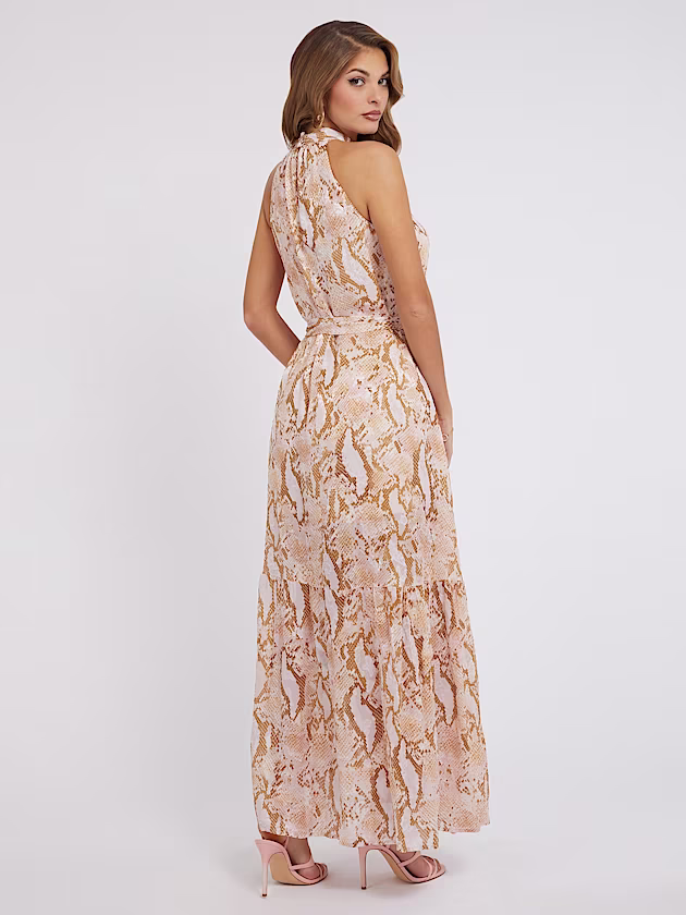 All over print long dress - GUESS