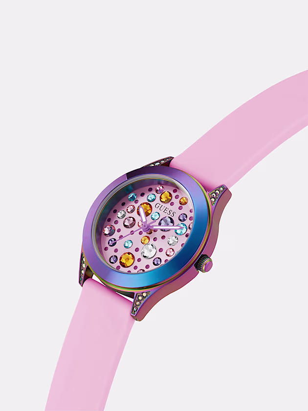 Analogue watch with crystal appliqué detailing - GUESS