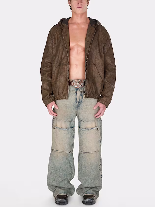 Crackled hooded jacket - GUESS