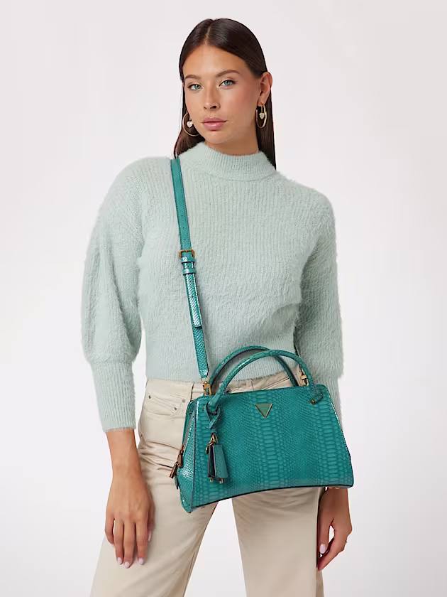 Georgina python-print handbag - GUESS