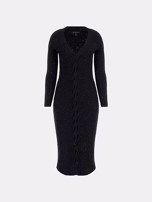 Micro sequins midi sweater dress - GUESS