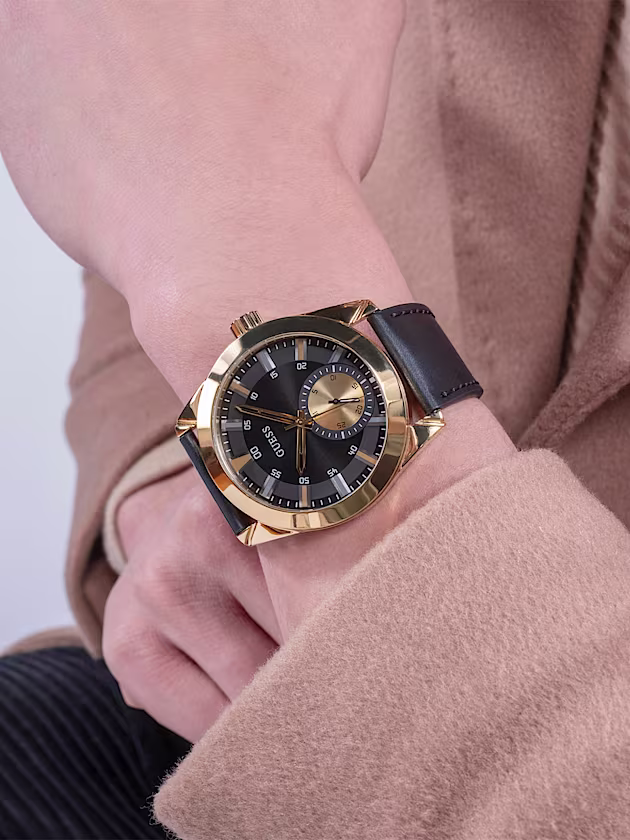 Genuine Leather multi-function watch - GUESS