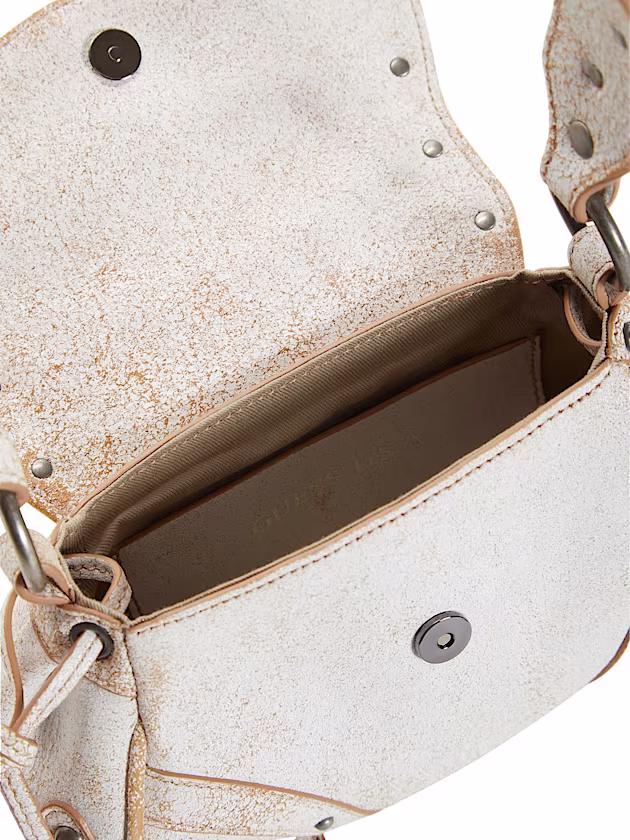 Genuine leather mini shoulder bag - GUESS