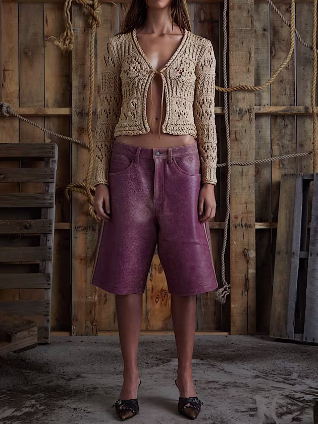 Crackle leather shorts - GUESS