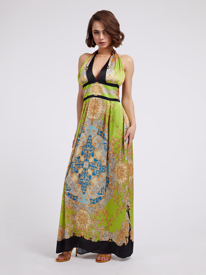 Baroque print long dress - GUESS
