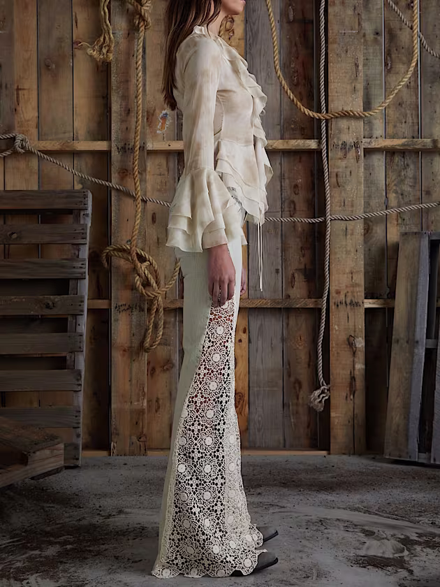 Lace flare denim pant - GUESS