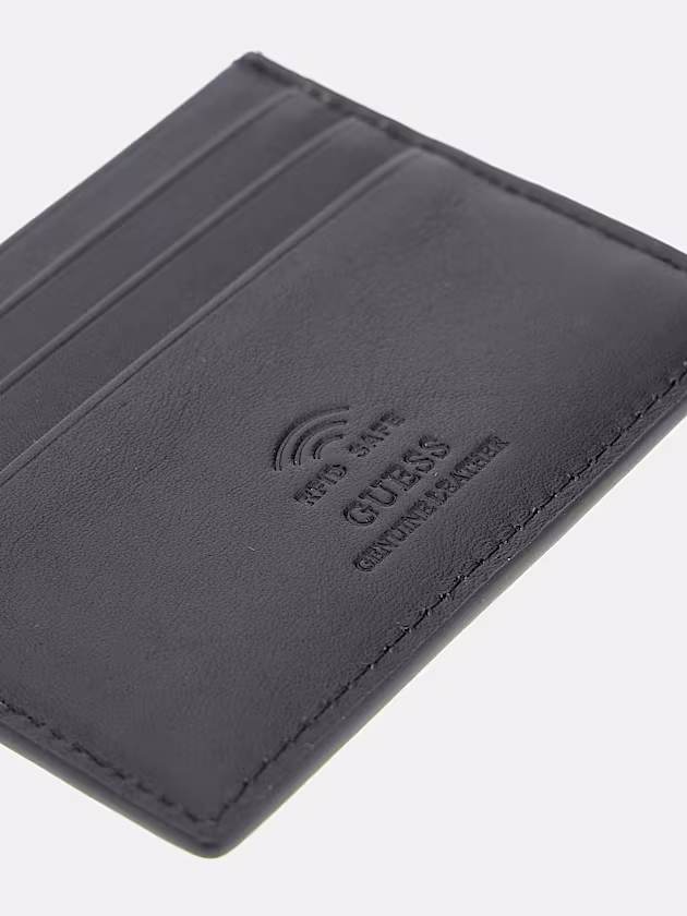New Boston genuine leather credit card holder - GUESS