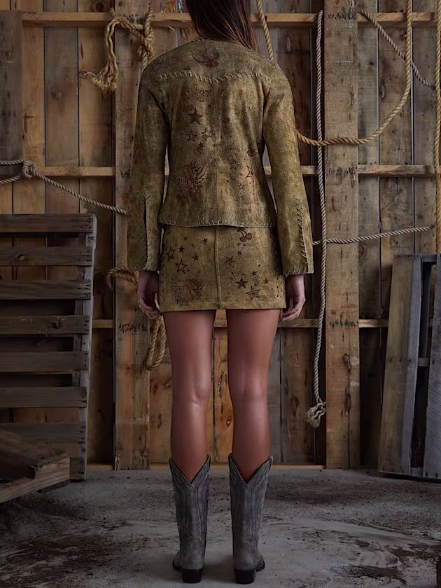 Printed suede mini skirt - GUESS