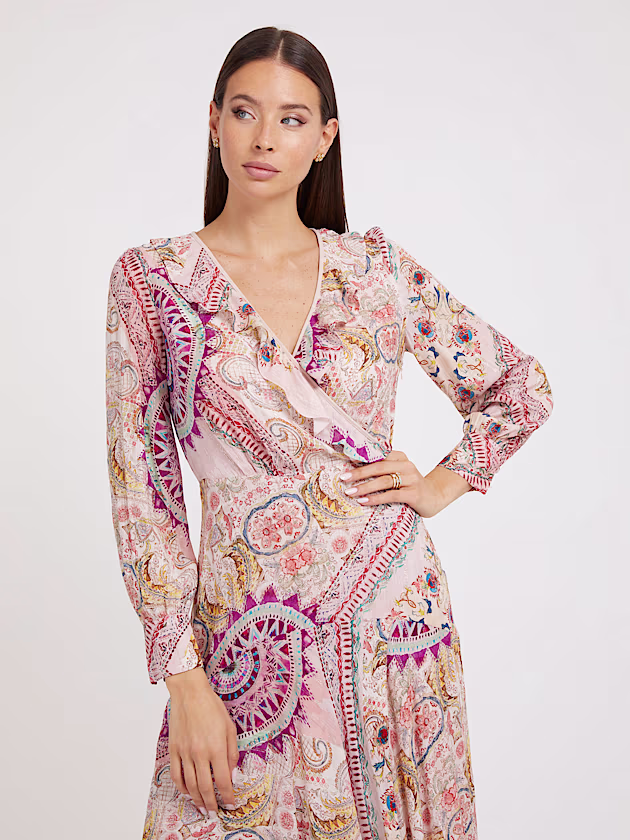 All over print long dress - GUESS