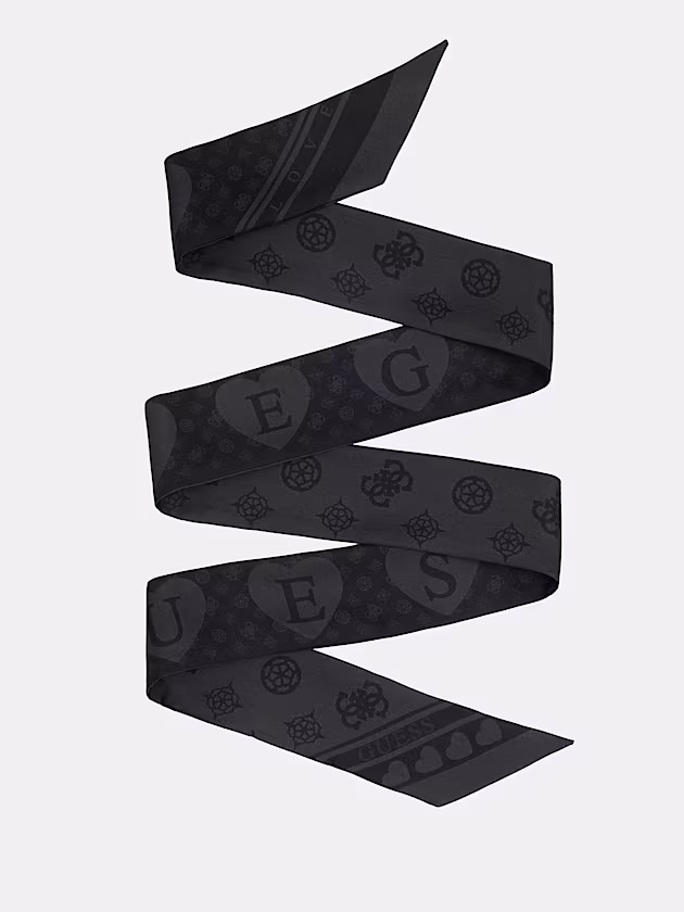 Logo and hearts silk bandeaux - GUESS