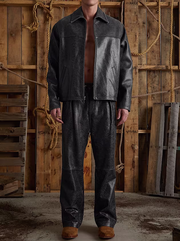 Leather regular pant - GUESS