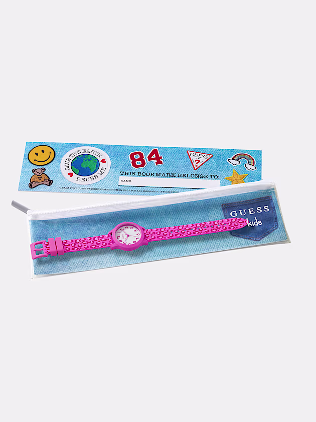 Animal-print silicone analogue watch - GUESS