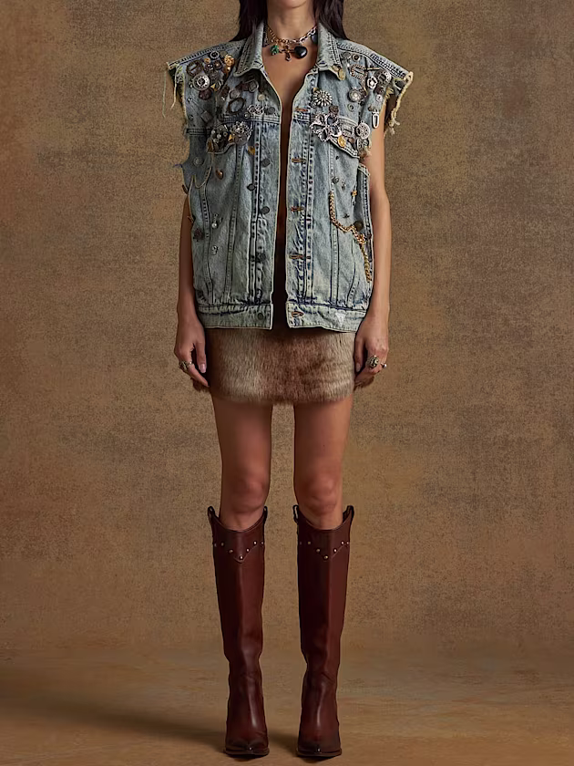 Denim vest with embellishment - GUESS