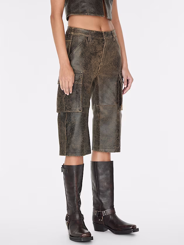 High rise wide leg leather pant - GUESS