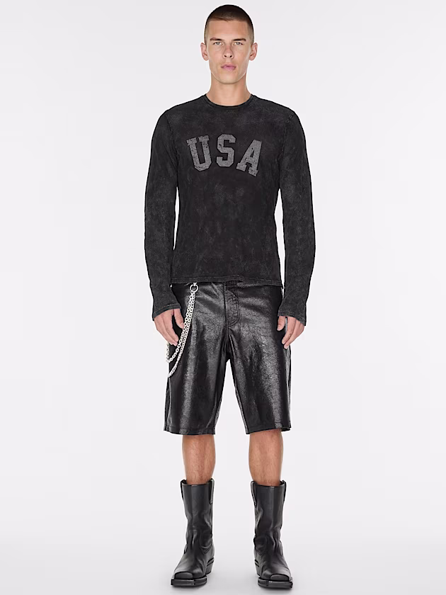 High rise leather shorts - GUESS