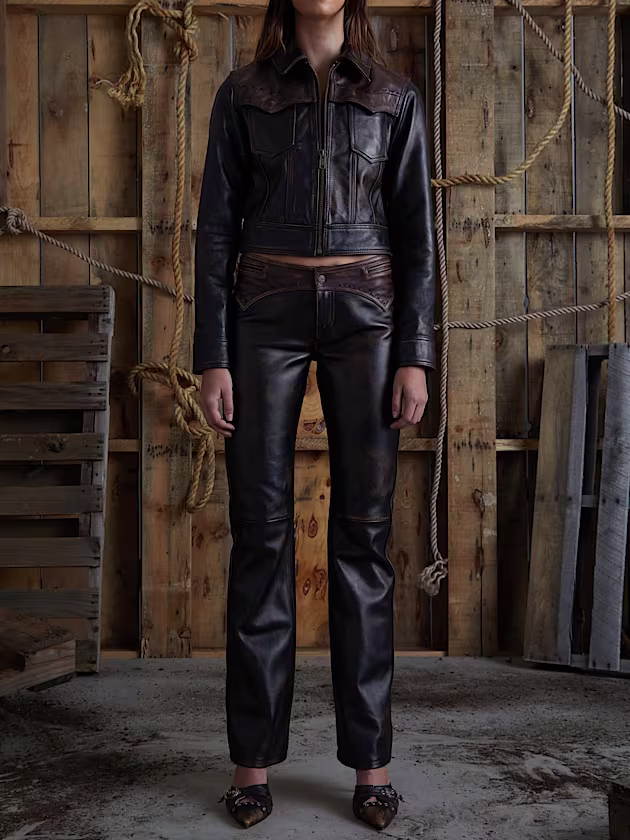 Color block leather jacket - GUESS