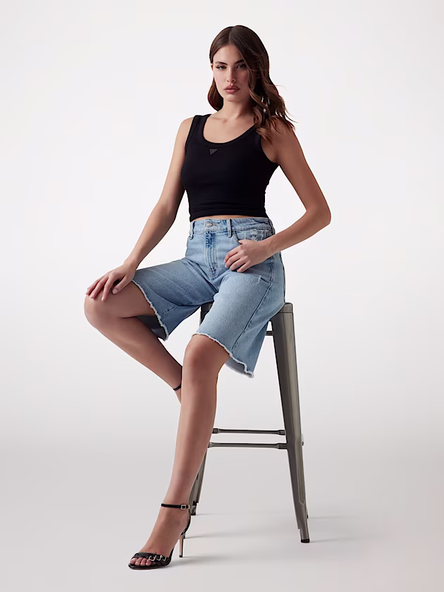 Wide-leg denim shorts - GUESS