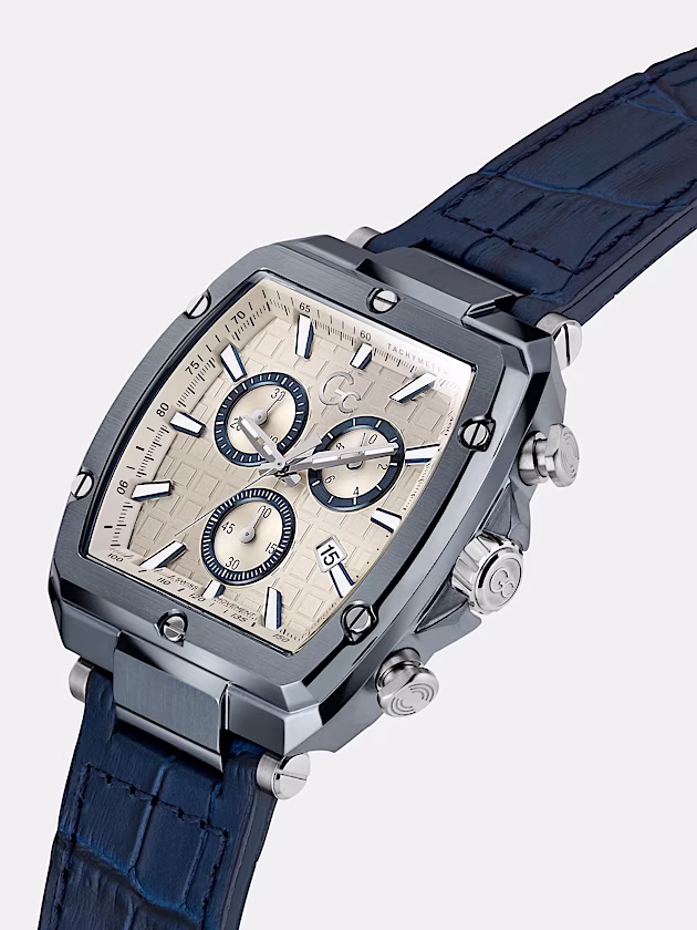 GC multi-function watch in genuine Leather - GUESS