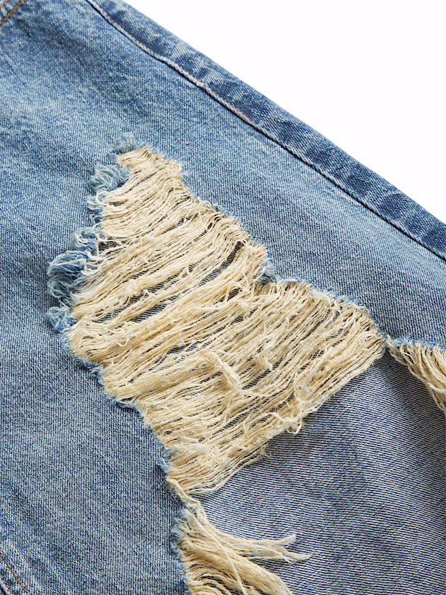 Raw hems denim long skirt - GUESS