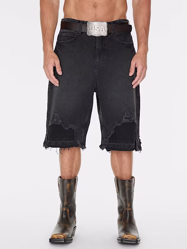 Mid rise denim shorts - GUESS