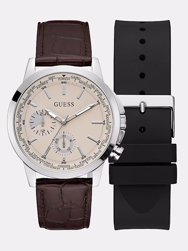Multi-function watch with interchangeable strap - GUESS