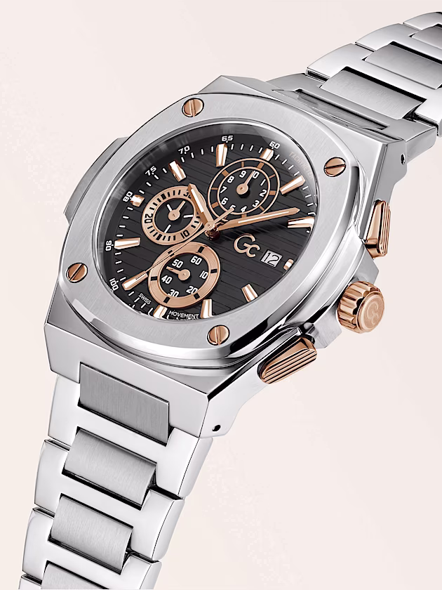 Gc steel chronograph watch - GUESS