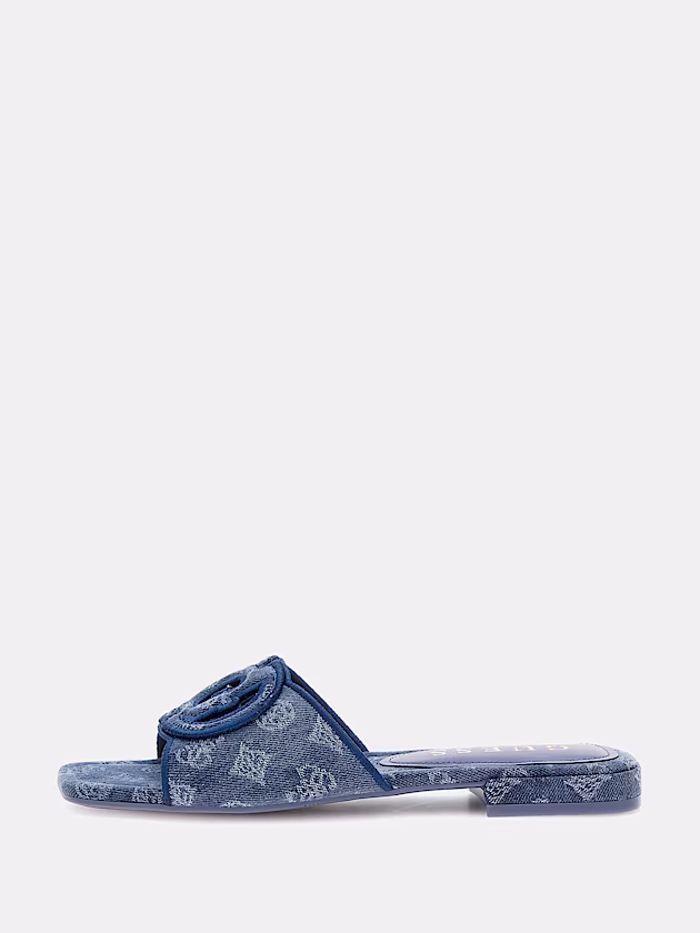 Tarisha denim 4G peony logo sandal - GUESS